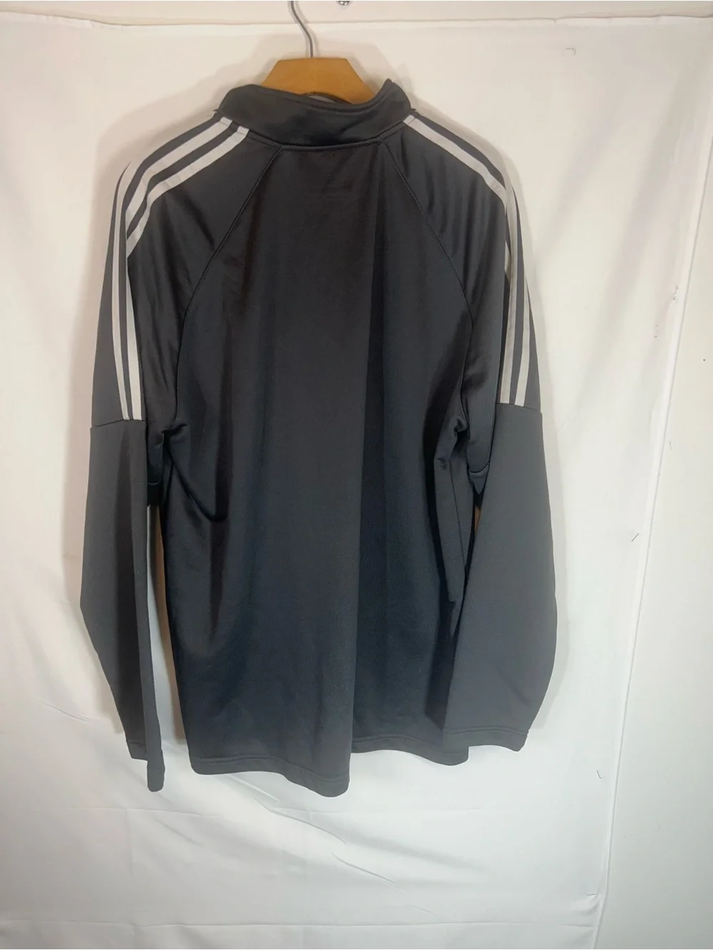 adidas Black Golf Quarter-Zip Pullover with White Trim